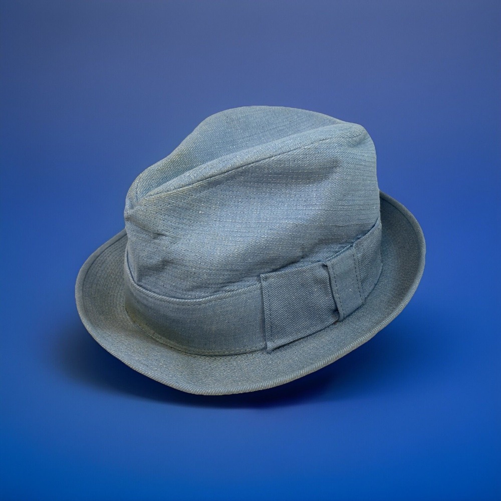 Vintage Men's Blue Fedora‎ Hat By Dobbs Fifth Avenue Size 7 1/8